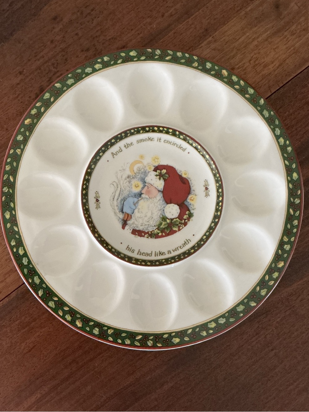 Portmeirion Studio A Christmas Story Susan Winget Deviled Egg  Plate Santa